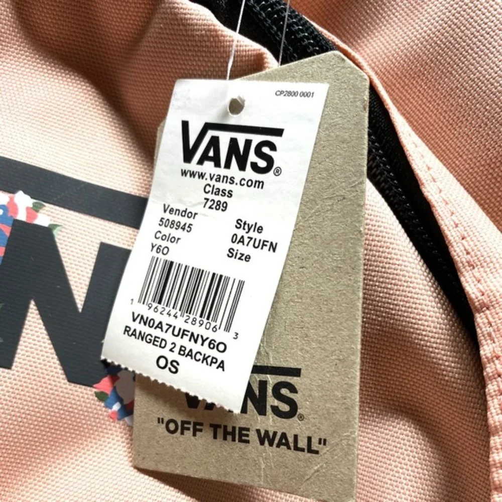 🎒SCHOOL SALE🎒VANS Mochila Ranged Backpack Pink Laptop Logo Zip Bag VN0A7UFNY6O